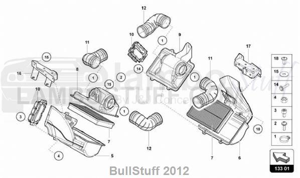 2016 Lamborghini AVENTADOR SV LP750-4 ROADSTER EUROPE AIR FILTER (133.01.00)